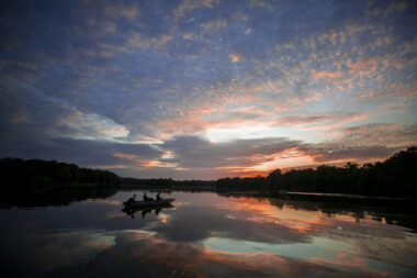 Dusk On Fishing River