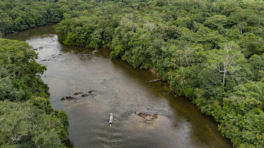 travel river drone above